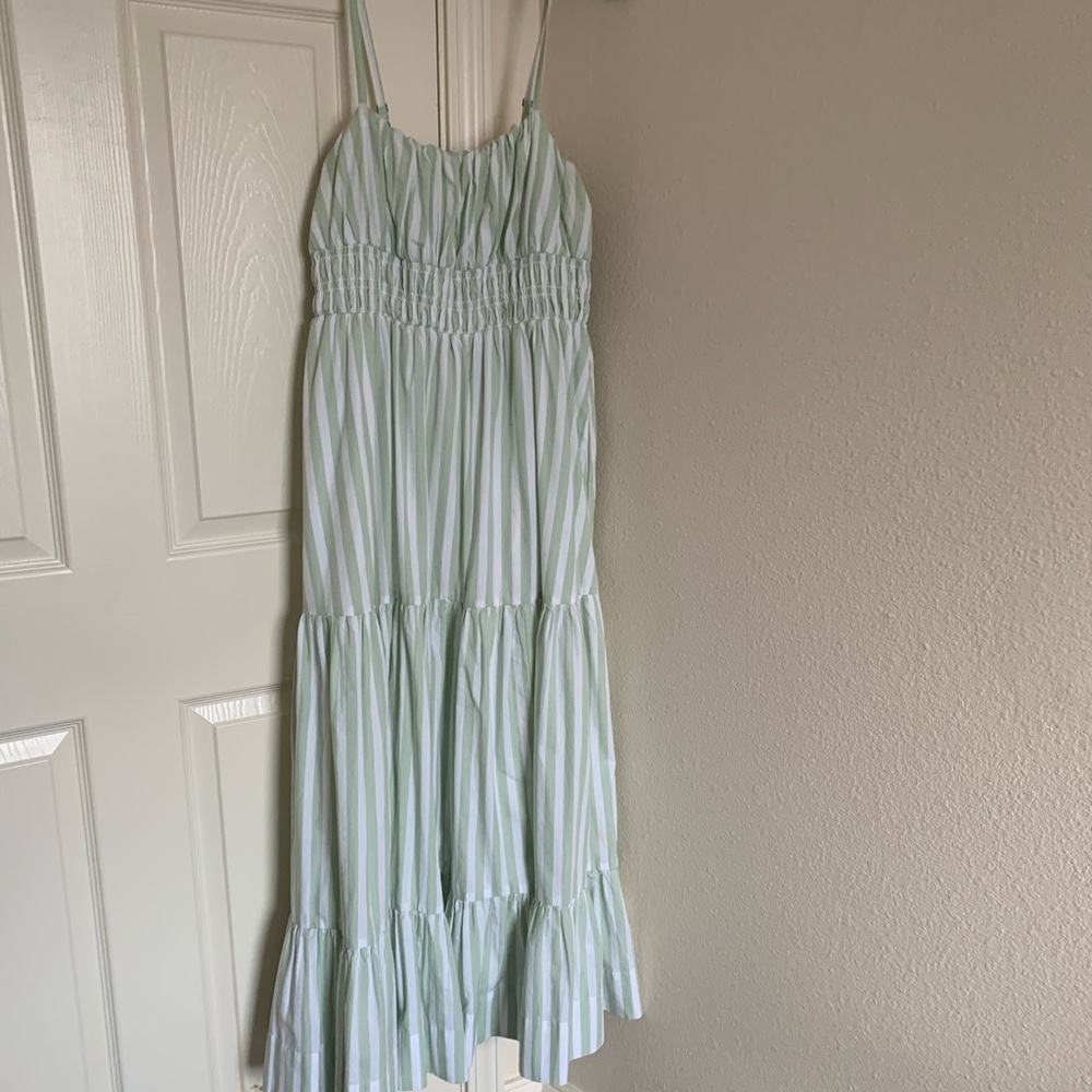 Abercrombie & Fitch Green and White Striped Dress